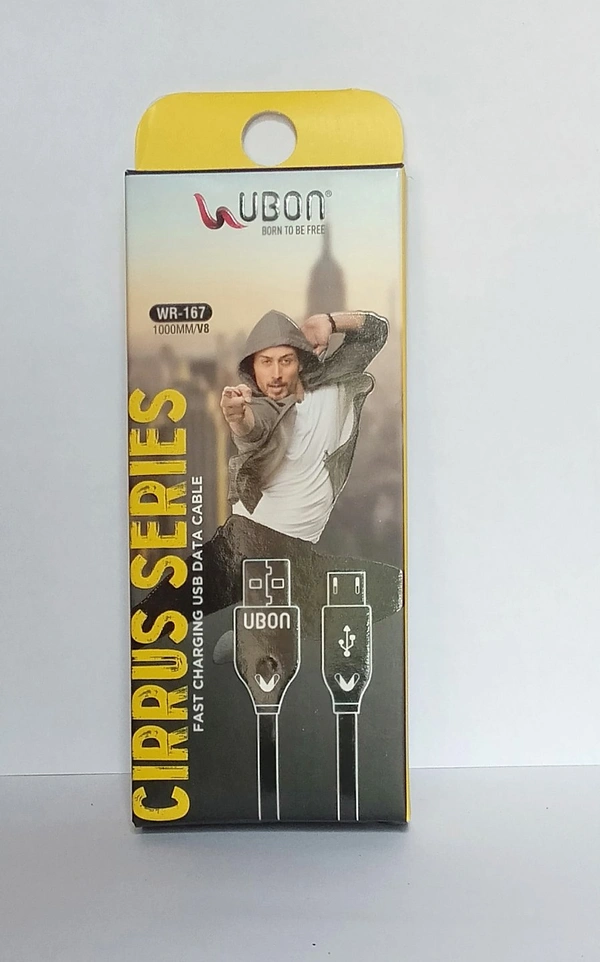 UBON V-8 USB CABLE  - White, 1.5  M