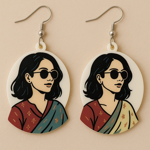 Girl in saree earnigs
