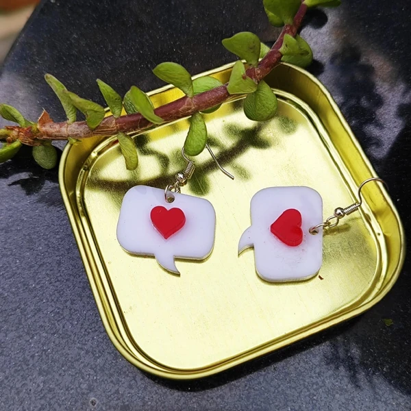 Heart message Earings