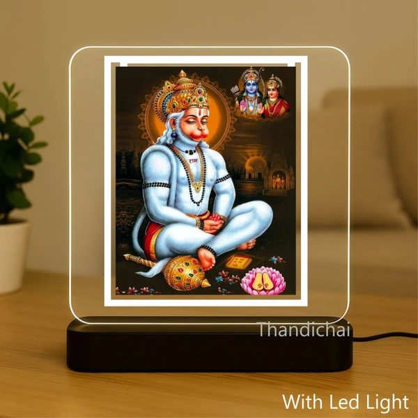 Hanuman ji Led light frame - 6 x 6 Inch
