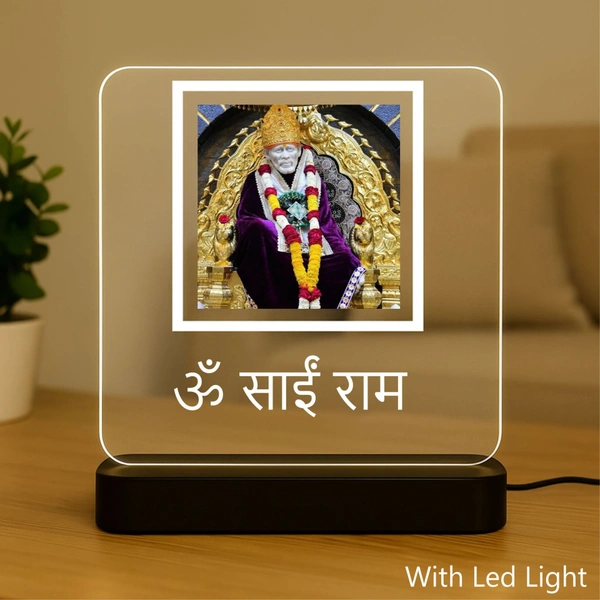 Om Sai ram LED Light Swaroop - 6 x 6 Inch