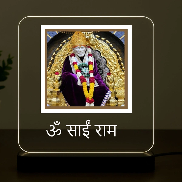 Om Sai ram LED Light Swaroop - 6 x 6 Inch