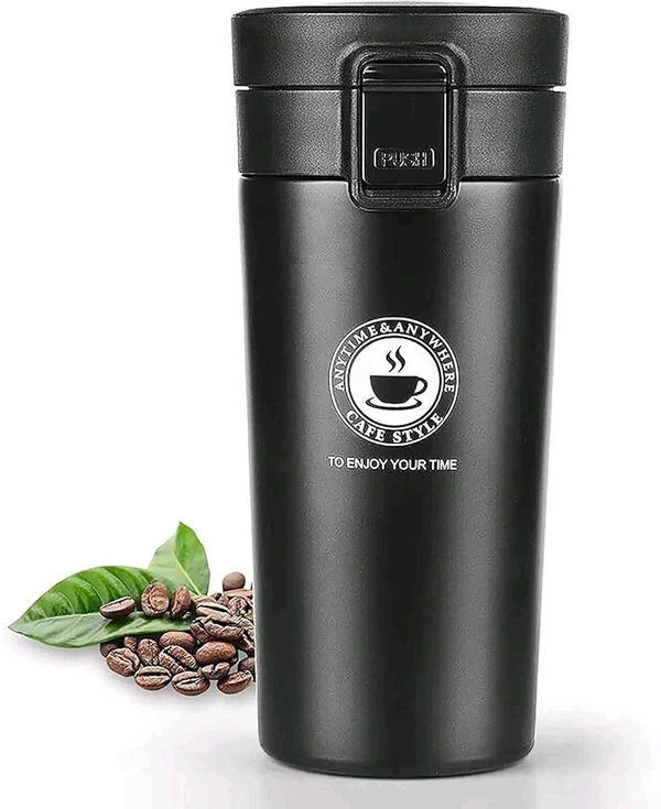 Travel Mug ||  Insulated Coffee Cup with Leakproof Lid,Vacuum Insulation Stainless Steel Reusable for Hot Cold Coffee,Tea, Thermal Mug with Non-Slip (Black, 510 Ml) (Tea Cup)