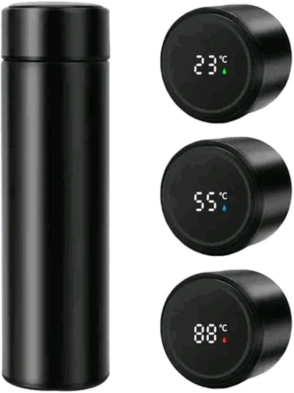 Stainless Steel Vacuum Bottle with LED
Temperature 500 ml Flask (Pack of 1, Black, Steel)