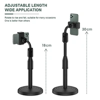 Cell Phone Stand/Desktop Mobile Stand. Table Phone Holder for iPhone and All Smartphones, Mic Stand for Most Microphones.Height Adjustable with 360-degree Rotational Phone Holder