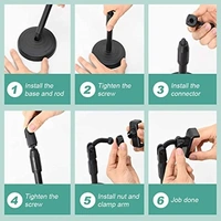 Cell Phone Stand/Desktop Mobile Stand. Table Phone Holder for iPhone and All Smartphones, Mic Stand for Most Microphones.Height Adjustable with 360-degree Rotational Phone Holder