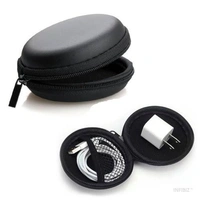 Earphone case Earphone Pouch | Earphones case | Headphone Pouch |Eearphone Cover, Carrying Case for Earphones, Headset, Pen Drives, SD Cards, All Mobile Accessories (Black)