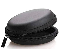 Earphone case Earphone Pouch | Earphones case | Headphone Pouch |Eearphone Cover, Carrying Case for Earphones, Headset, Pen Drives, SD Cards, All Mobile Accessories (Black)