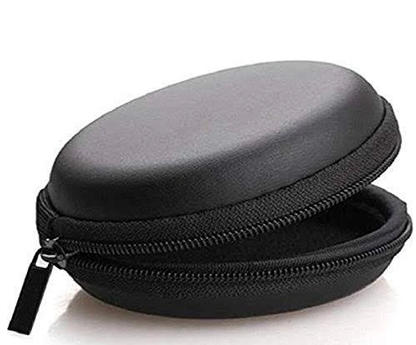 Earphone case Earphone Pouch | Earphones case | Headphone Pouch |Eearphone Cover, Carrying Case for Earphones, Headset, Pen Drives, SD Cards, All Mobile Accessories (Black)