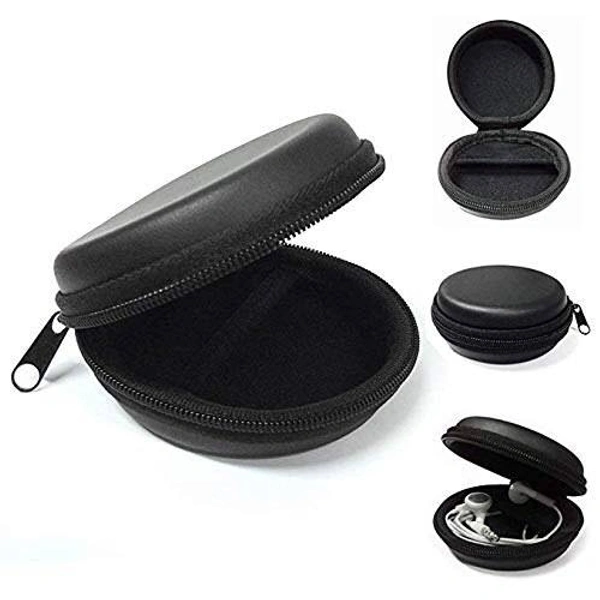 Earphone case Earphone Pouch | Earphones case | Headphone Pouch |Eearphone Cover, Carrying Case for Earphones, Headset, Pen Drives, SD Cards, All Mobile Accessories (Black)