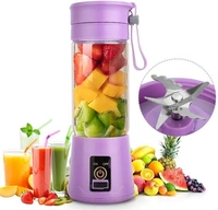 Electric Rechargeable USB Juicer/Blender Machine with 4 Blades 380ml