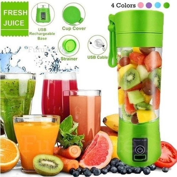 Electric Rechargeable USB Juicer/Blender Machine with 4 Blades 380ml
