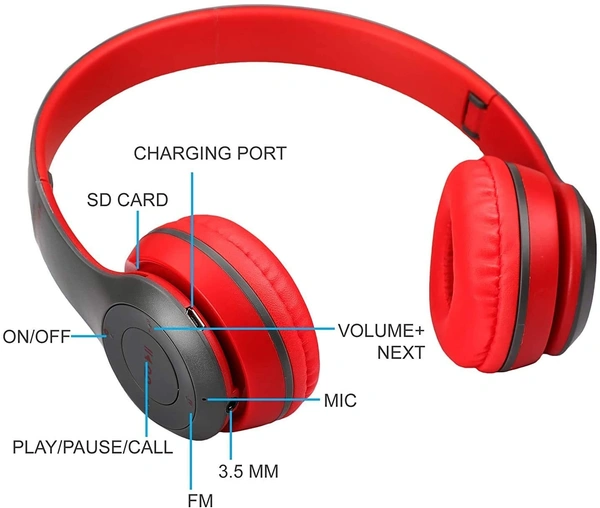 P47 Headphone || Wireless Headphones|| Compatible With Android And iOS||High Bass Headphones
