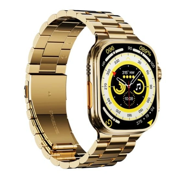 series 8 ultra golden Smartwatch(49MM) || metal screw/strap lock||Bluetooth Calling||Compatible With IOS And Android||(With Logo)