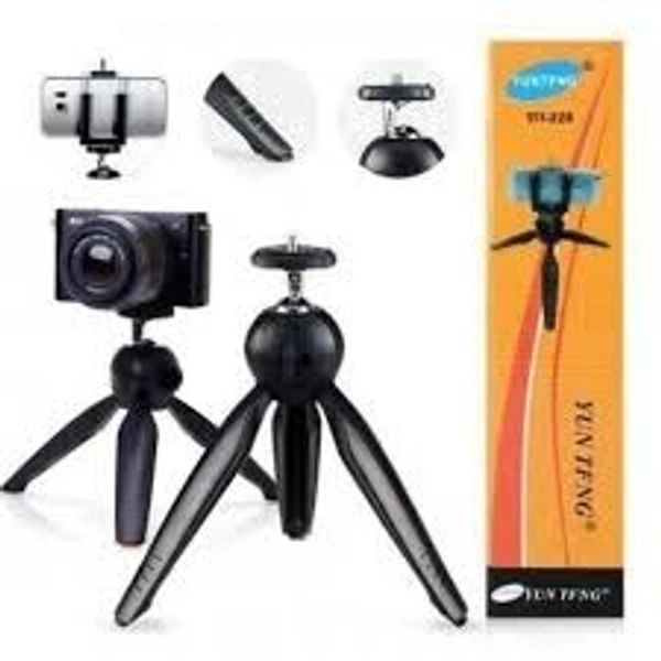 XH-228 Mini Tripod with Universal Mobile Attachment Uses for Vlogging, Video Shooting, Photography YouTube etc Compatible with All Mobile Phones, Action & DSLR Camera's