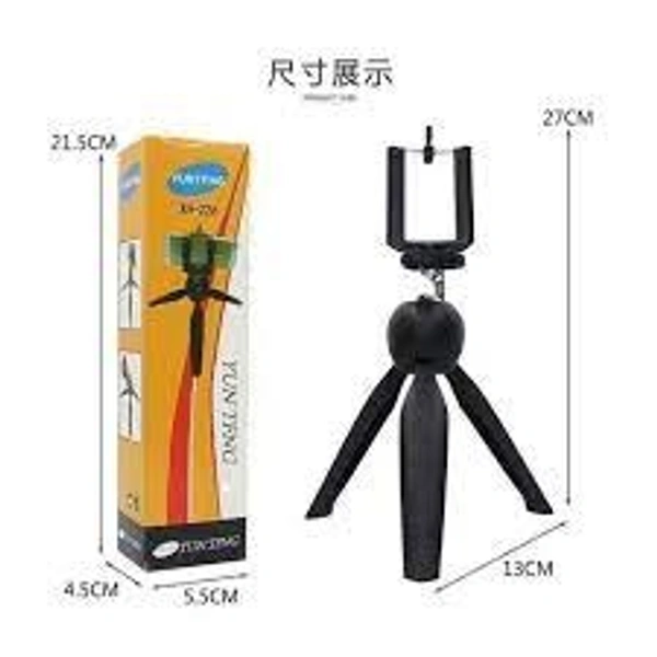 XH-228 Mini Tripod with Universal Mobile Attachment Uses for Vlogging, Video Shooting, Photography YouTube etc Compatible with All Mobile Phones, Action & DSLR Camera's