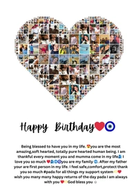 Moon Shape Birthday Frame| Love | Birthday| Anniversary PDF - 8*12, Black, 0.5