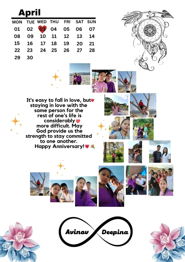 Infinity Love Birthday Frame | Love | Birthday| Anniversary  - Black
