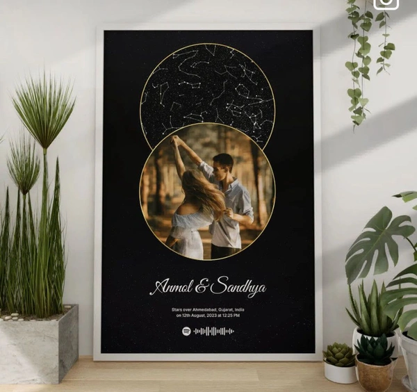 Spotify Couple Frame | Love Frame | Frame With Music  - 8"12, White
