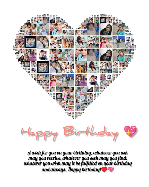 Love Shape Birthday Frame | Birthday Frame| Love Frame| Best Friend Frame 