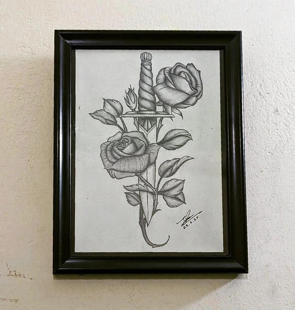 Flower Sketch Frame | Love | Birthday| Anniversary| Sister| Sketch Frame