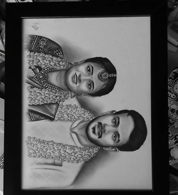 Marriage Sketch Frame  | Love | Birthday| Anniversary| Sister| Sketch Frame