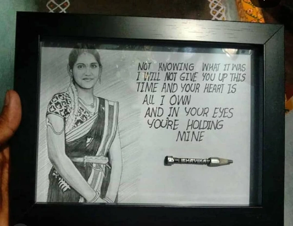 Girl With Caption Sketch Frame | Love | Birthday| Anniversary| Sister| Sketch Frame