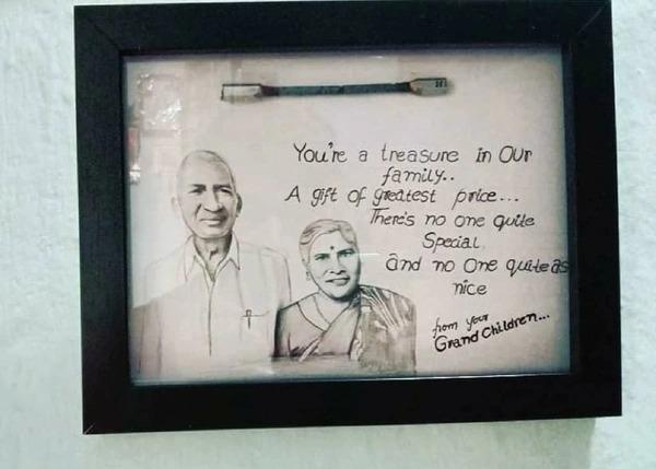 Grandpa With Caption Sketch | Love | Birthday| Anniversary| Sister| Sketch Frame