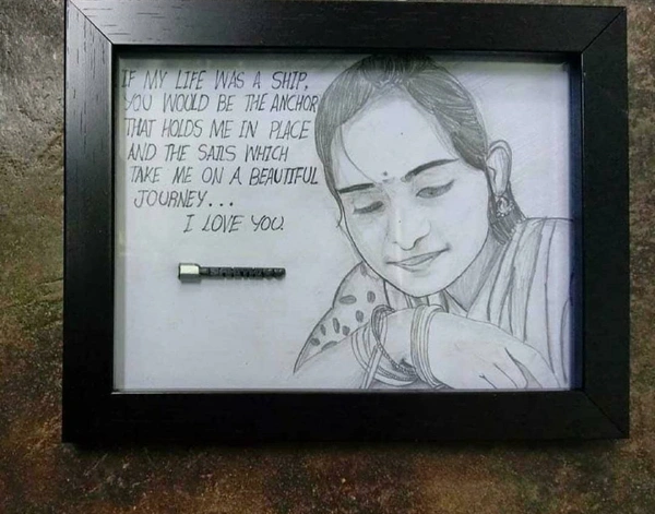 Self Love With Caption Frame | Love | Birthday| Anniversary| Sister| Sketch Frame