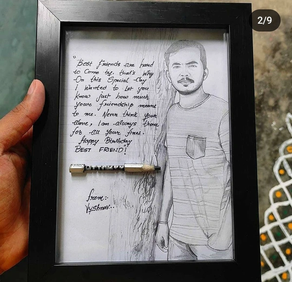 Single Photo Images Sketch | Love | Birthday| Anniversary| Sister| Sketch Frame