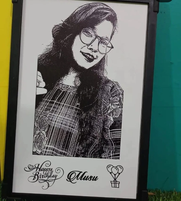 Girl Sketch Frame | Love | Birthday| Anniversary| Sister| Sketch Frame