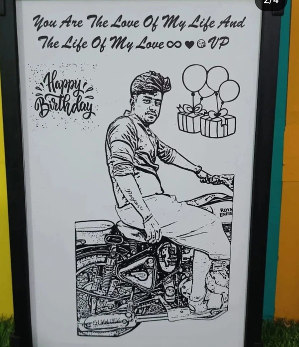 Bullet Single Photo Frame | Love | Birthday| Anniversary| Sister| Sketch Frame