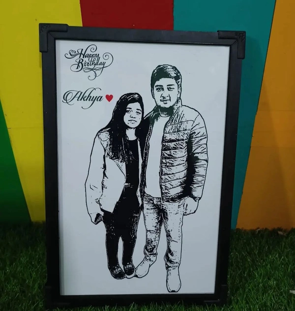 Couple Love Sketch Frame | Love | Birthday| Anniversary| Sister| Sketch Frame