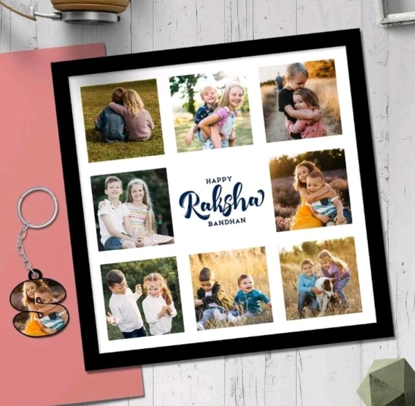 Colleague Rakhi Frame| Brother Frame | Sister Frame| Rakhi Bandhan Frame With Key Chain - White