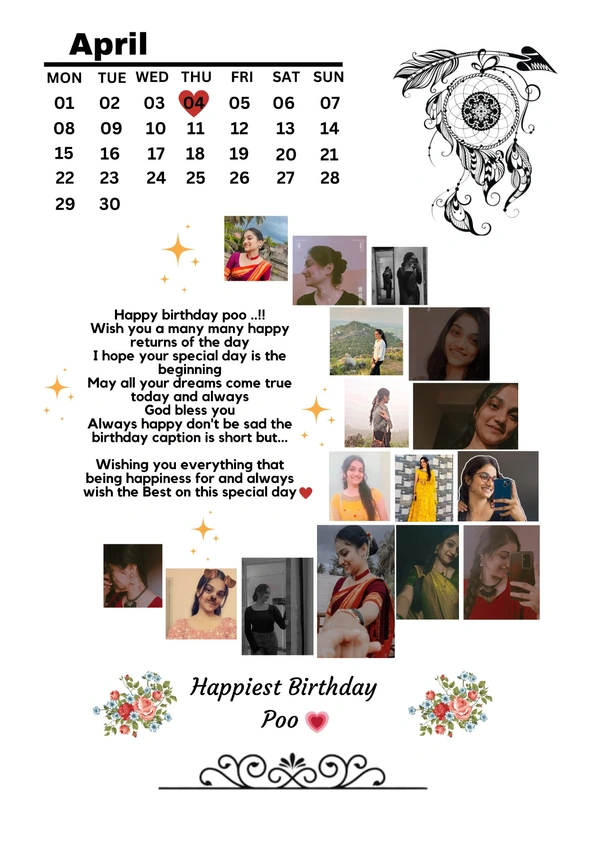 Moon Shape Birthday Frame| Love | Birthday| Anniversary PDF - 8*12, Black, 0.5