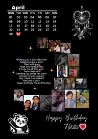 Moon Shape Birthday Frame| Love | Birthday| Anniversary PDF - 8*12, Black, 0.5
