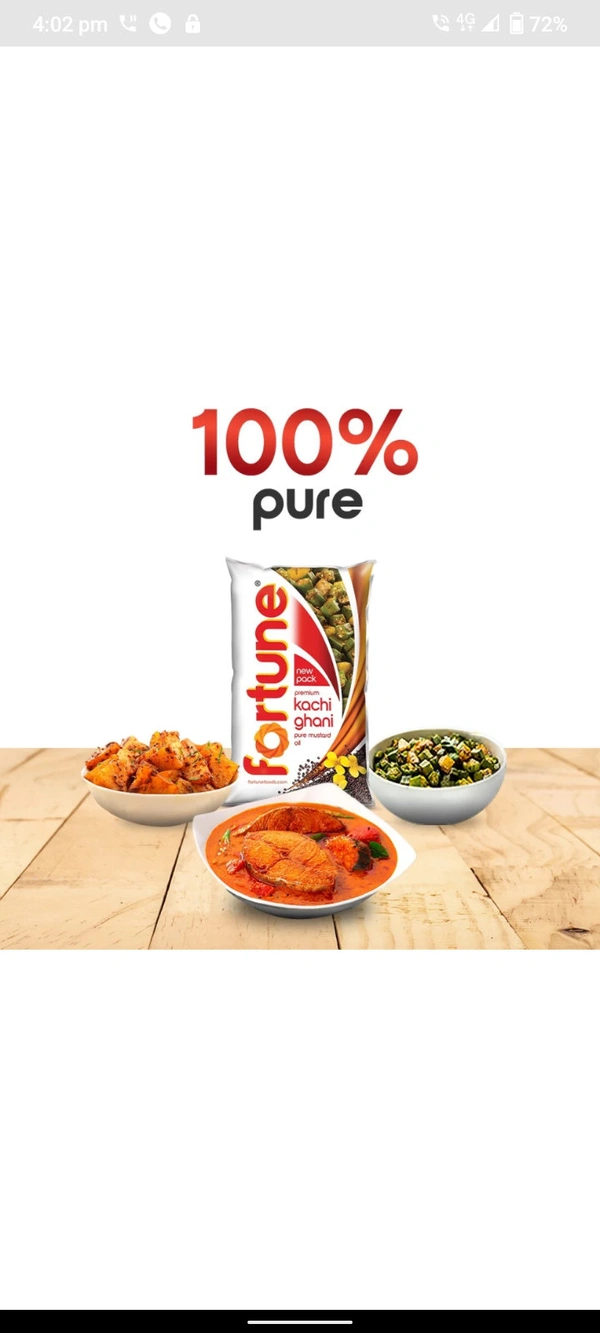 Fortune Kachi Ghani Pure Mustard Oil 