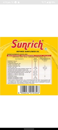 Sunrich Sunflower Oil 