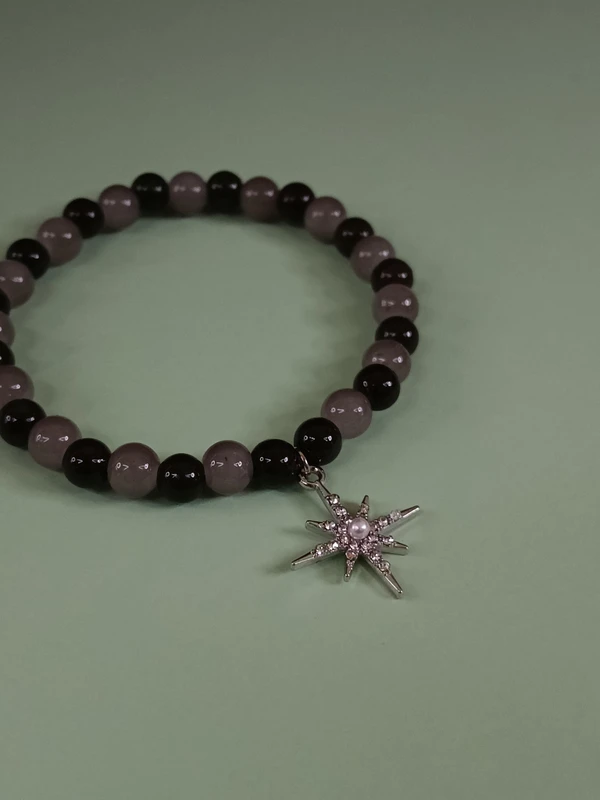 Black & Grey Star Charm Bracelet 