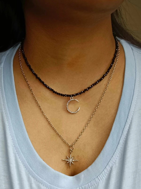 Star & Moon Two Layered Neck Piece 