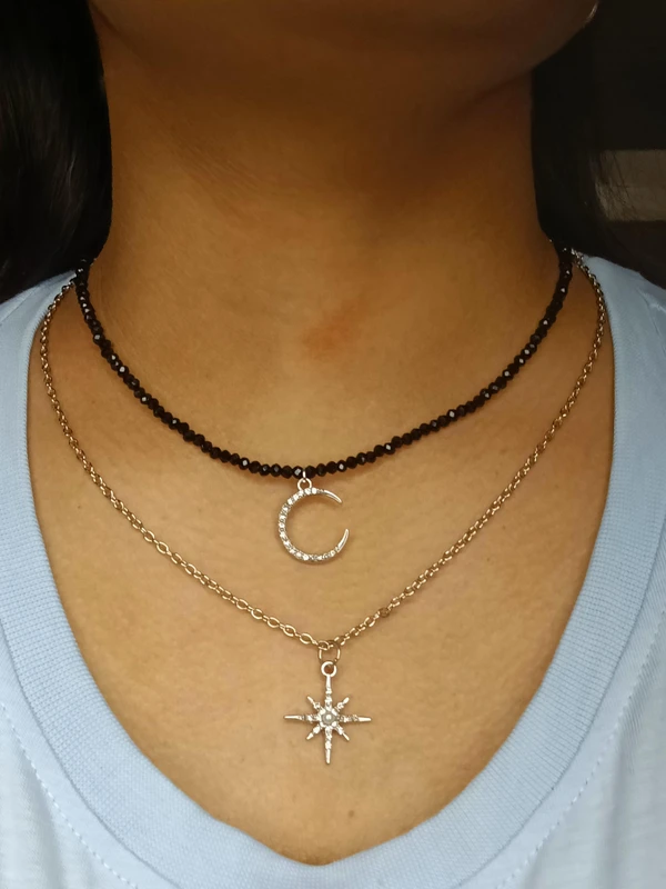 Star & Moon Two Layered Neck Piece 