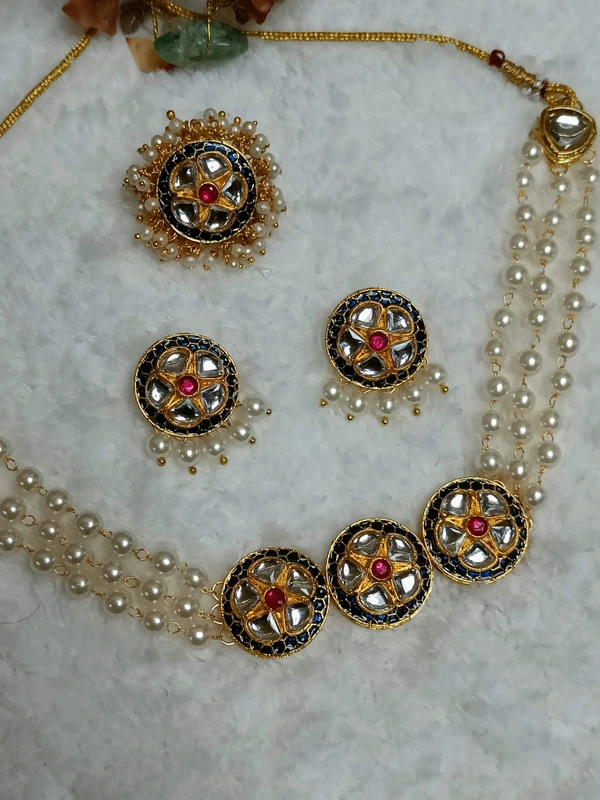 Navy Blue Kundan Choker