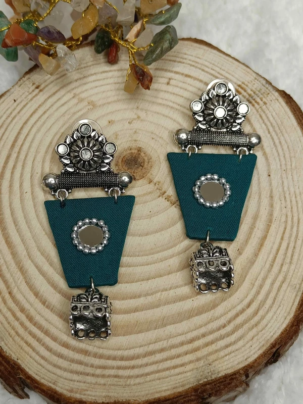 Vibha Earrings  - Teal