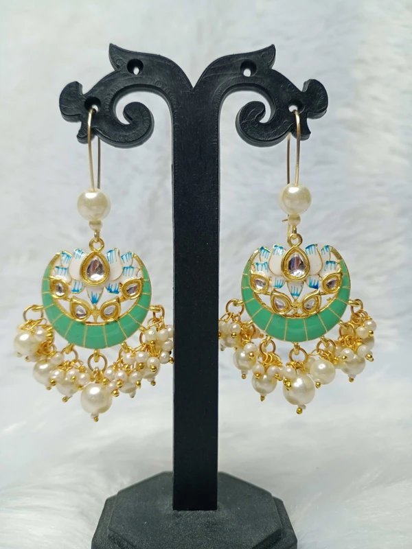 Green Lotus Earrings 