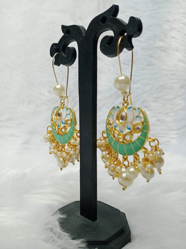 Green Lotus Earrings 