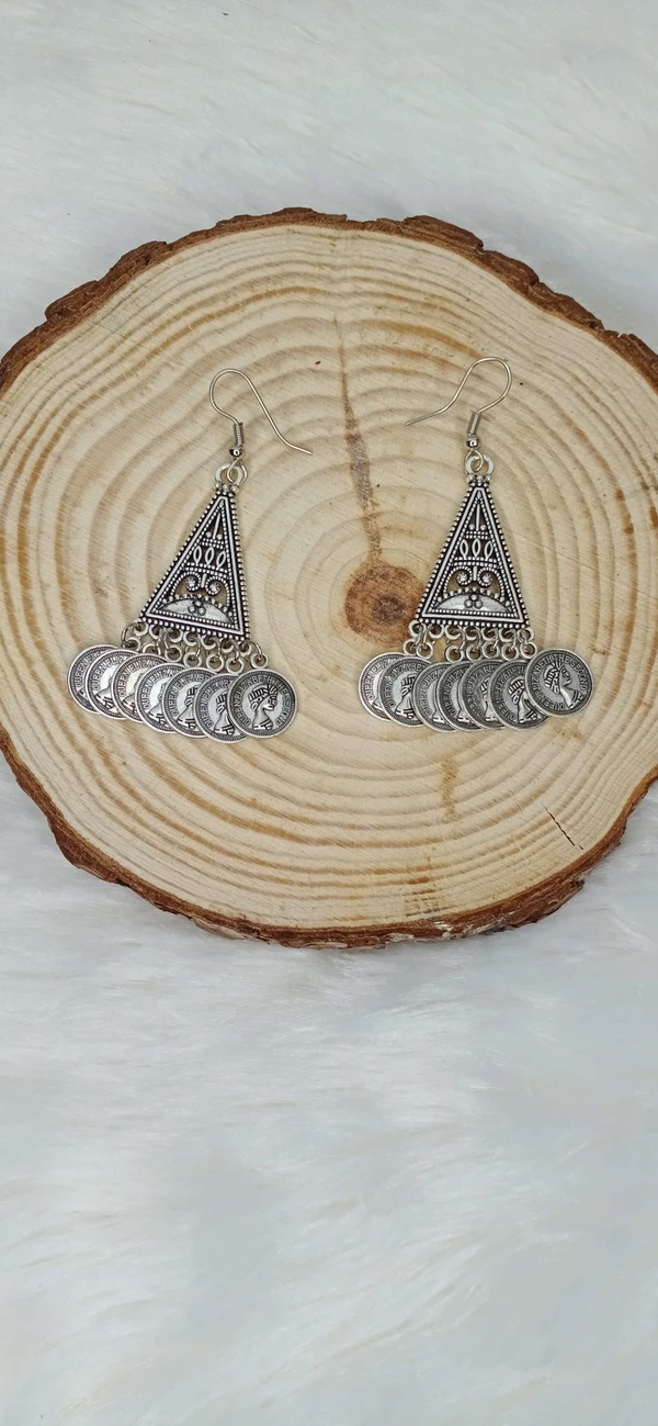 Triangle Coin Earrings 