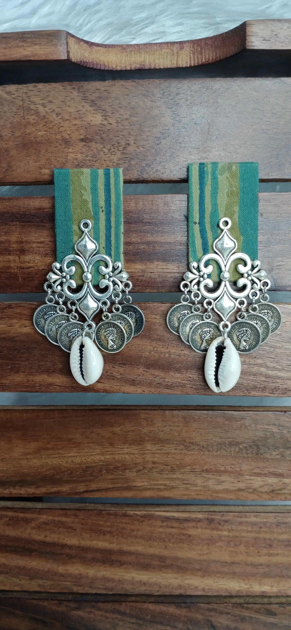 Fabric Coin Earrings