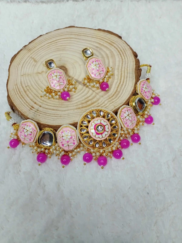 Pink Meenakari Choker