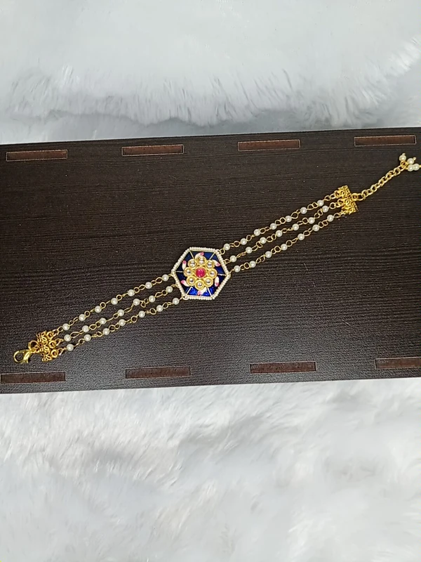 Blue Kundan Bracelet 