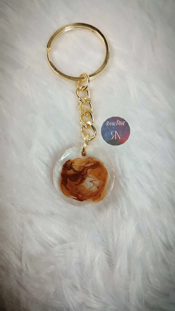 Brown Resin Keychain